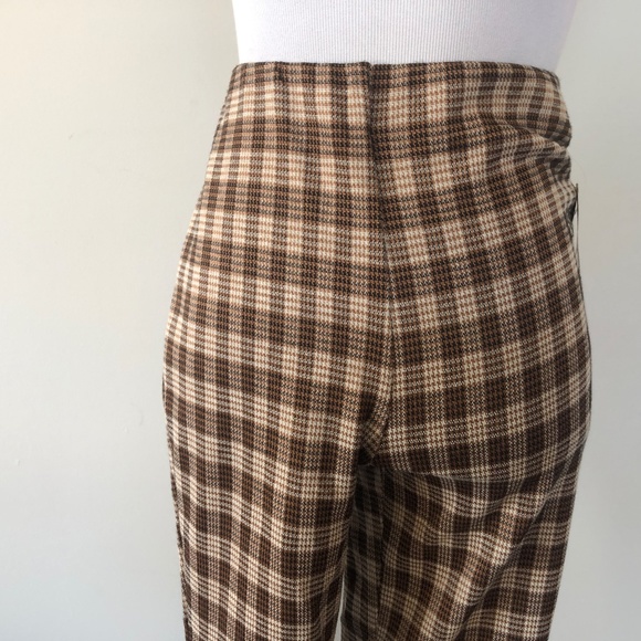 Small Brown Plaid Elastic Waist Pants Never Worn NWOT - Picture 4 of 4